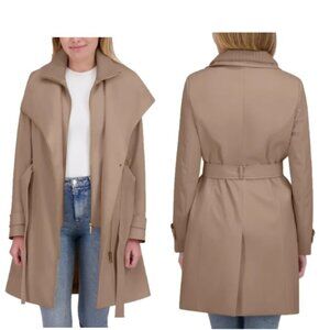 NWT Halston Women's Belted Trench Coat, Brown (Caramel)